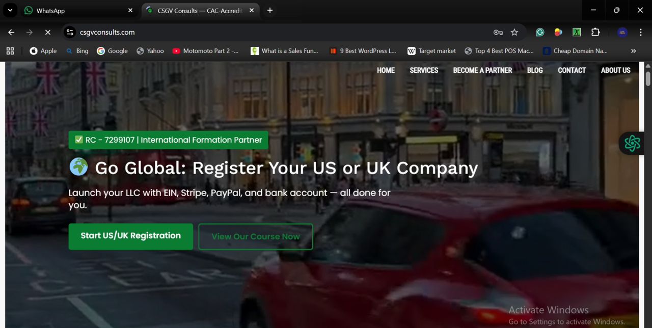 CSGV Consults website screenshot