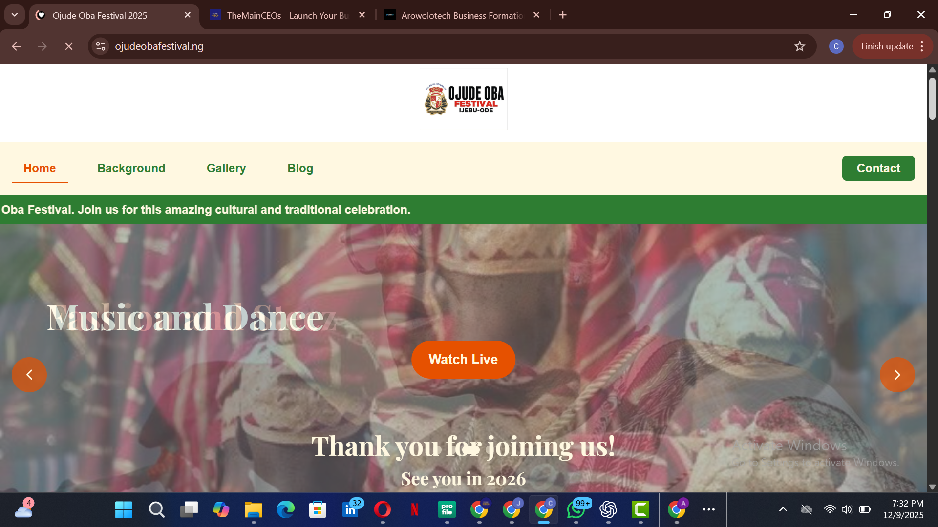 Ojude Oba Festival website preview
