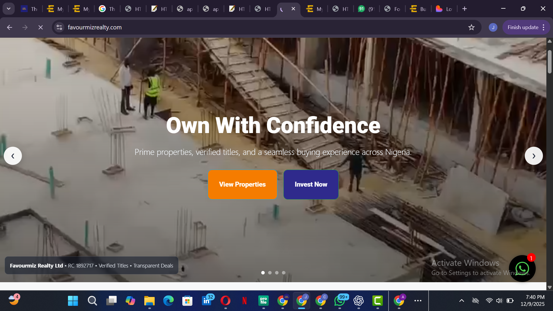 Favourmiz Realty website preview