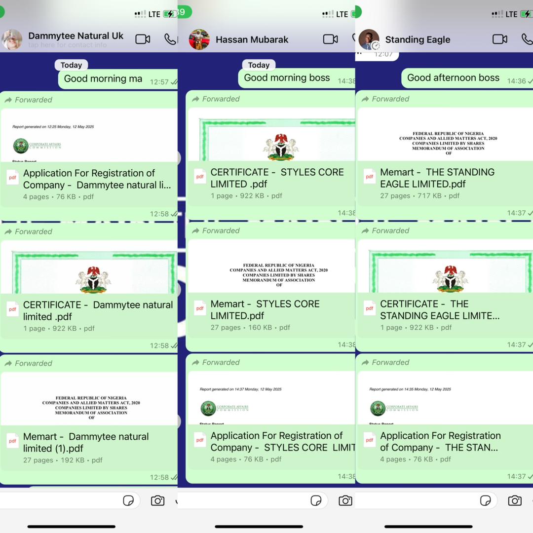 Sample LTD registration proof 1