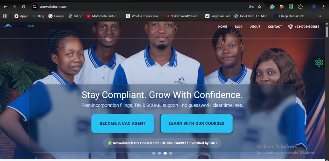 ArowoloTech website screenshot